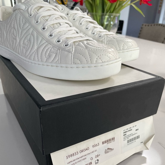 Green Ace Rhombus Gucci Sneakers Size 8 - Picture 2 of 5